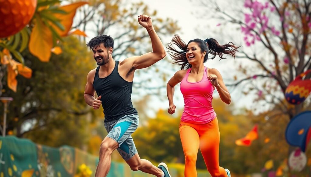 Couple exercising together