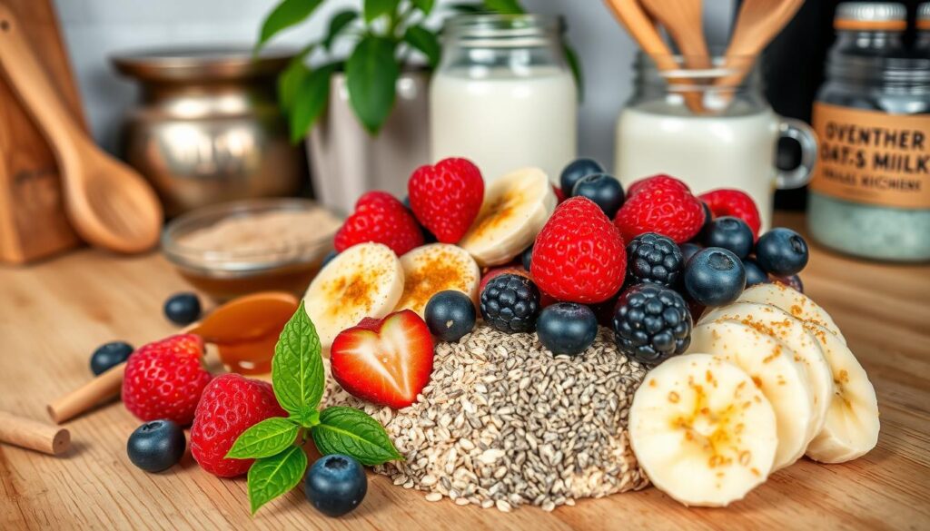 Healthy overnight oats ingredients