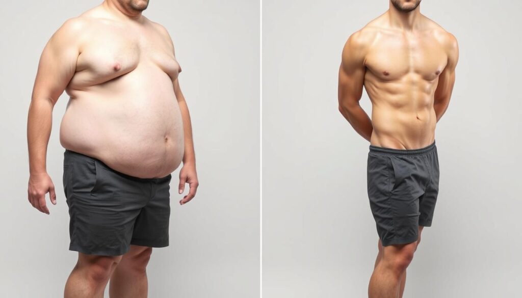 fat loss before and after male