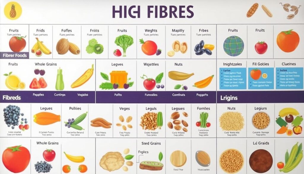 high fiber food chart