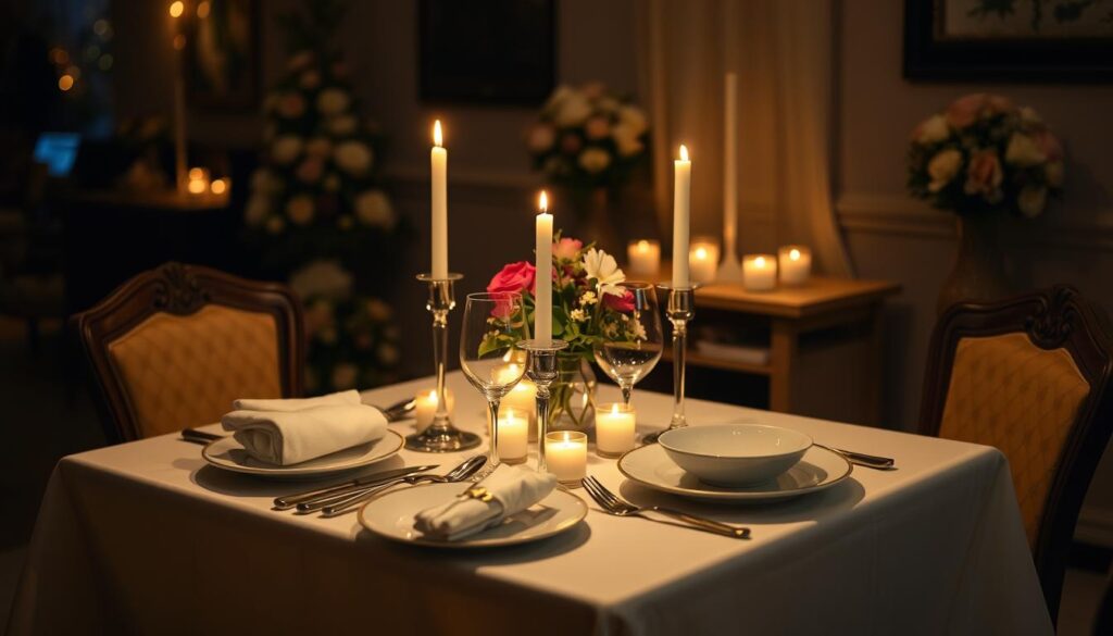 romantic dinner preparation